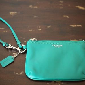 Green Coach Wristlet